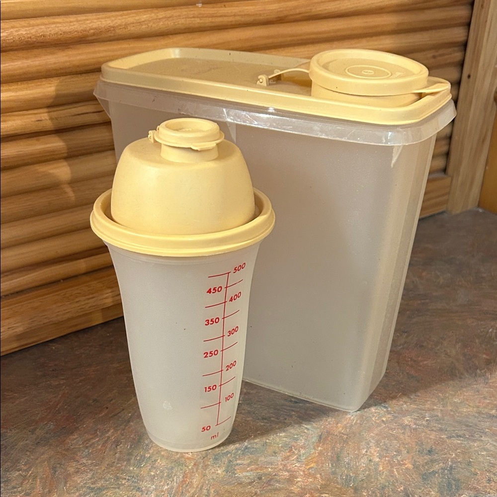 Tupperware Beige and Clear Storage Set